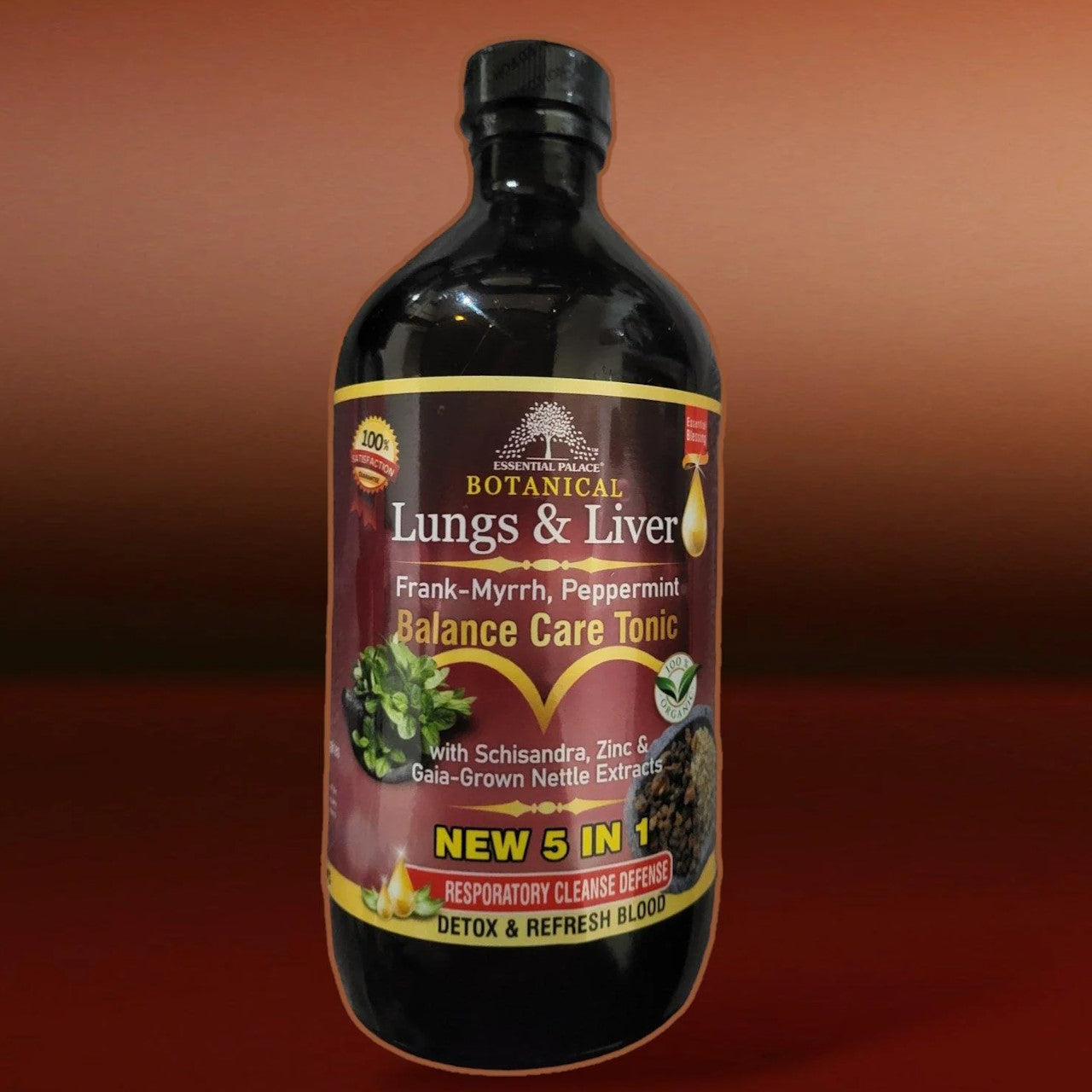 Lungs & Liver Balance Care Tonic (Frank-Myrrh, Peppermint) Respiratory Cleanse Defense -16 oz