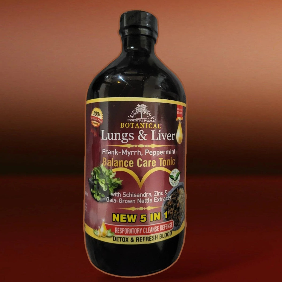 Lungs & Liver Balance Care Tonic (Frank-Myrrh, Peppermint) Respiratory Cleanse Defense -16 oz